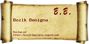 Bozik Benigna névjegykártya